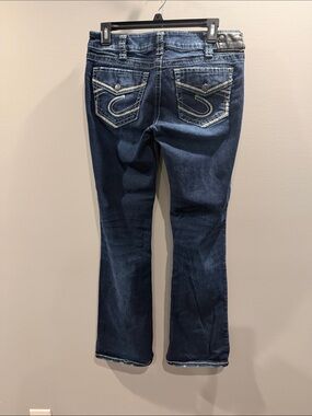 Silver Jeans Indigo Bootcut Jeans with Embroidered Pockets